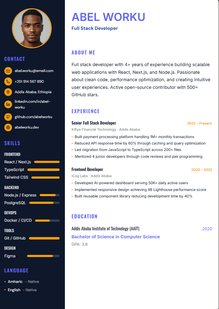 Resume template 2