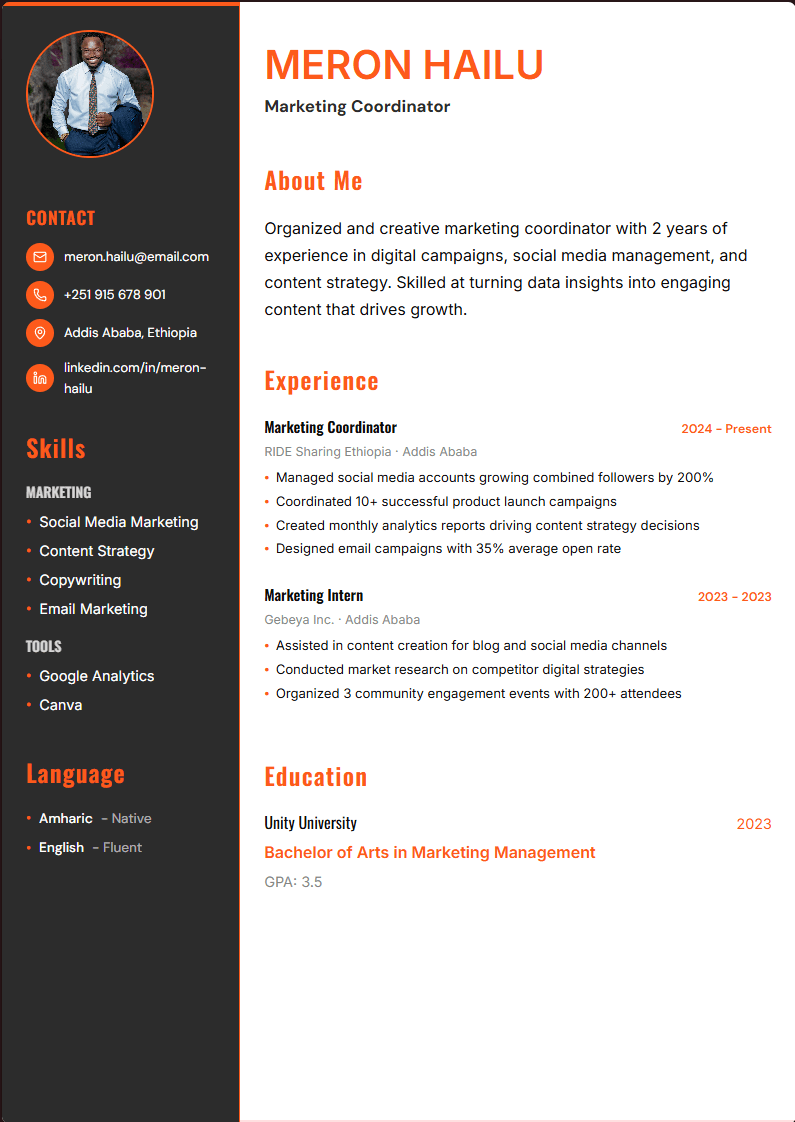 Modern Marketing Resume