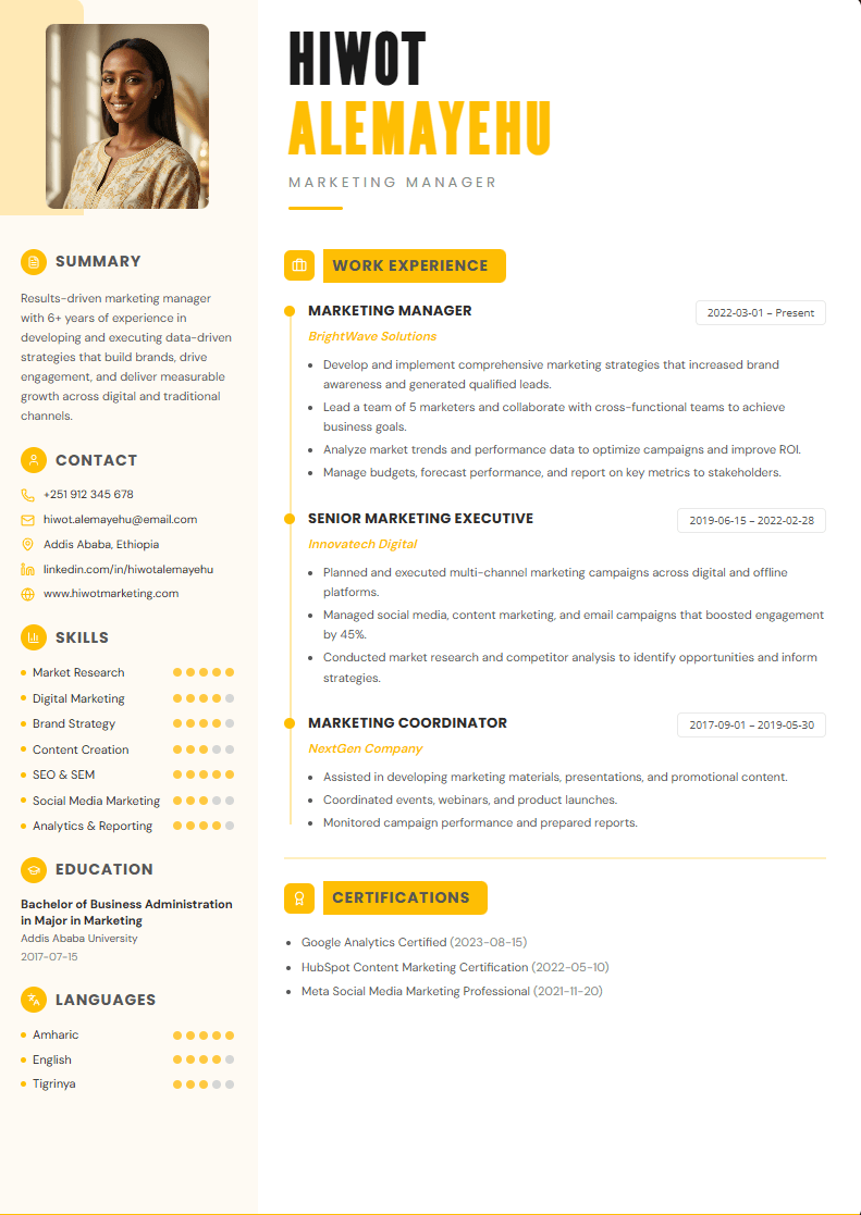 Resume template 8